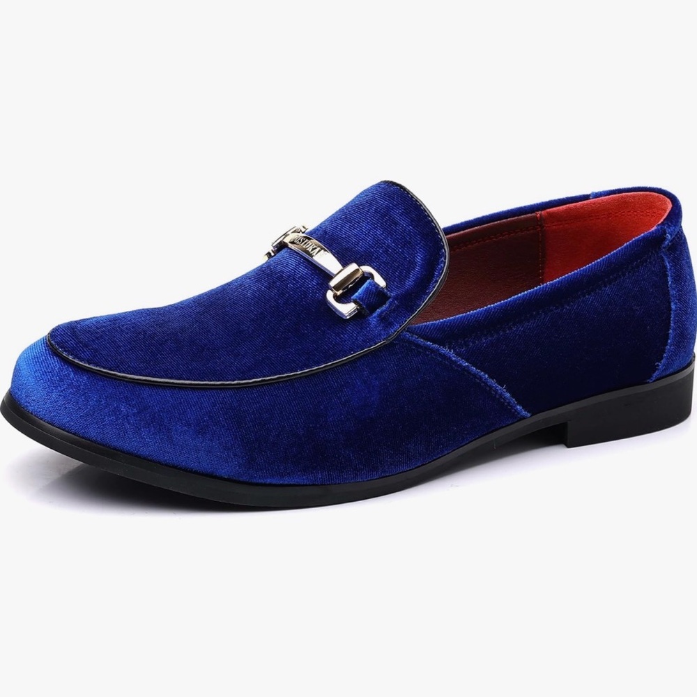 Men's Velvet Slip-On Loafer in Royal Blue Size 13 Prom Homecoming